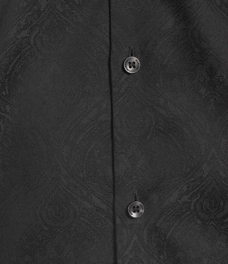 Murano Slim Fit Sating Jacquard Long Sleeve Woven Shirt