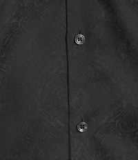 Murano Slim Fit Sating Jacquard Long Sleeve Woven Shirt