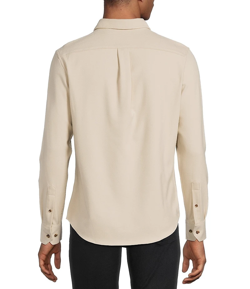 Murano Slim Fit Solid Long Sleeve Woven Shirt