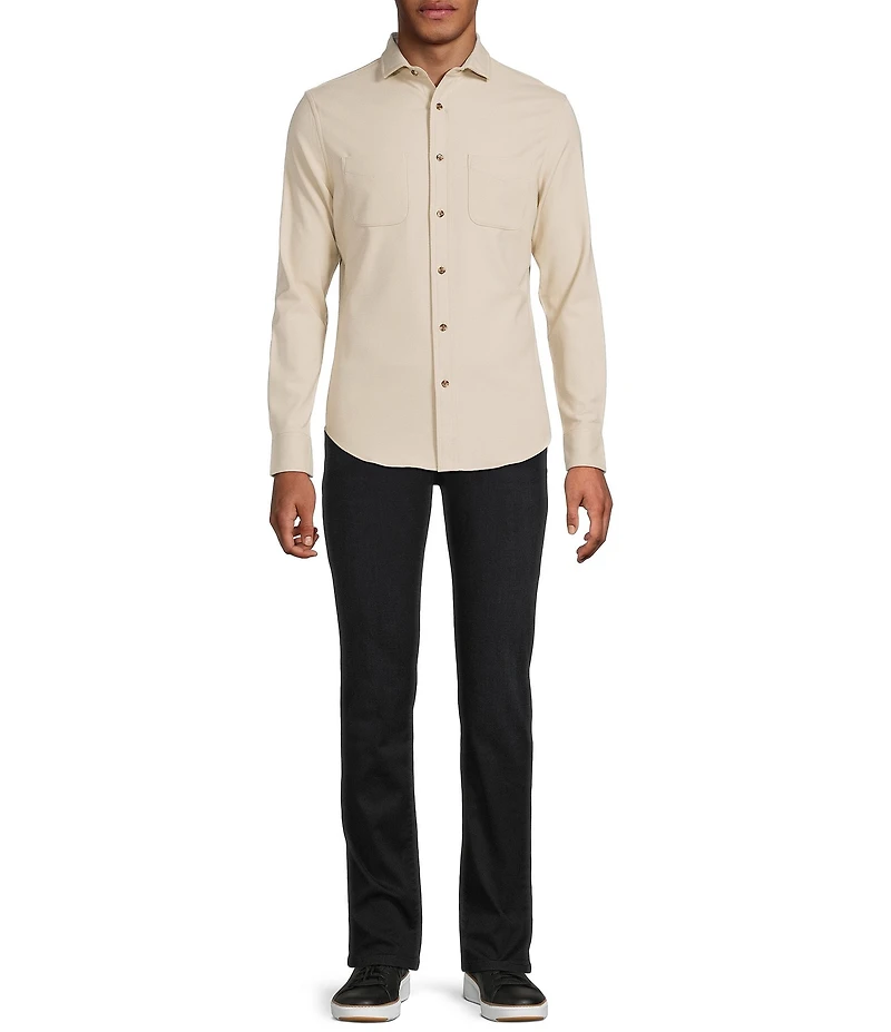 Murano Slim Fit Solid Long Sleeve Woven Shirt