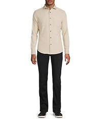 Murano Slim Fit Solid Long Sleeve Woven Shirt