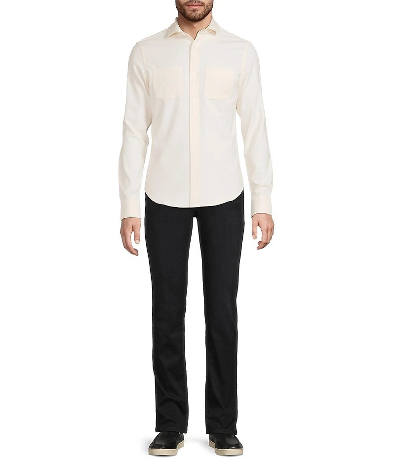 Murano Slim Fit Solid Long Sleeve Woven Shirt