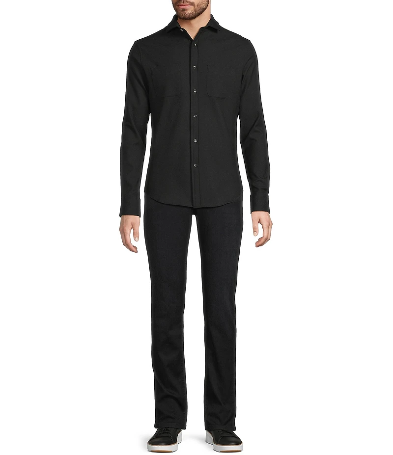 Murano Slim Fit Solid Long Sleeve Woven Shirt
