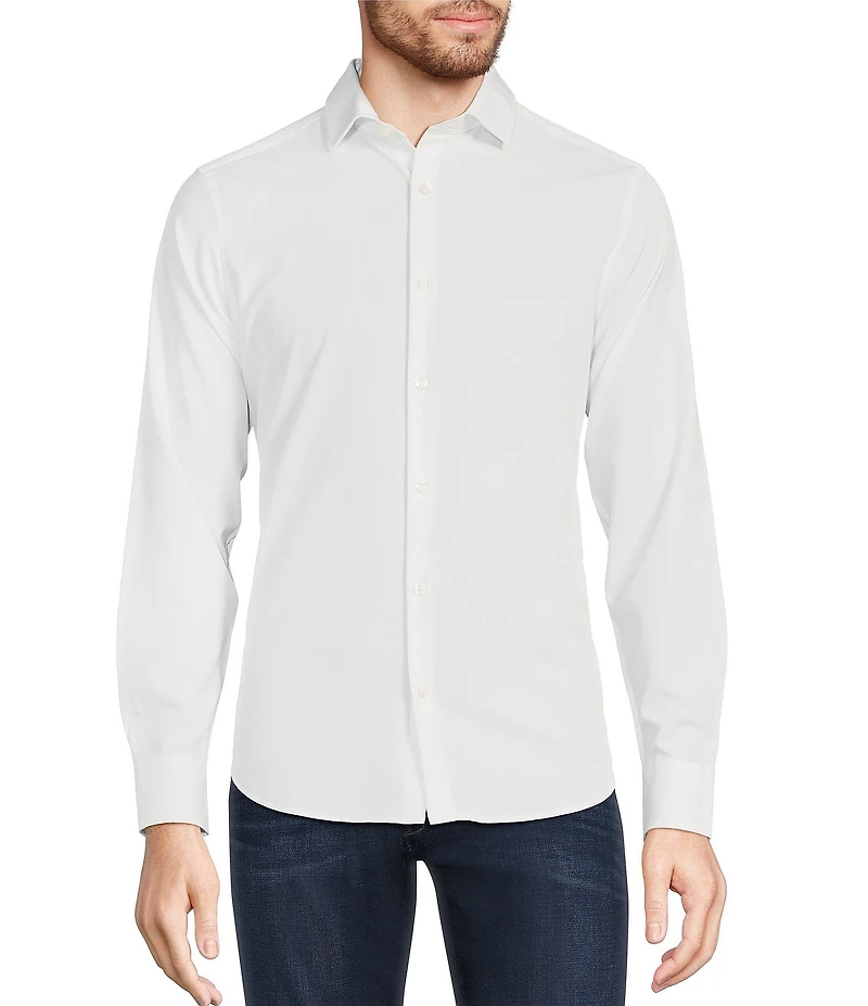 Murano Slim Fit Solid Performance Stretch Long Sleeve Woven Shirt