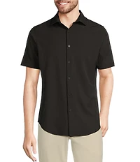 Murano Slim Fit Solid Performance Stretch Short Sleeve Woven Shirt