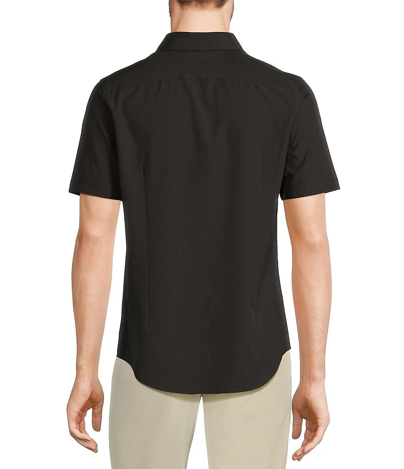 Murano Slim Fit Solid Performance Stretch Short Sleeve Woven Shirt