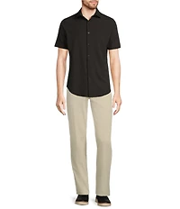 Murano Slim Fit Solid Performance Stretch Short Sleeve Woven Shirt
