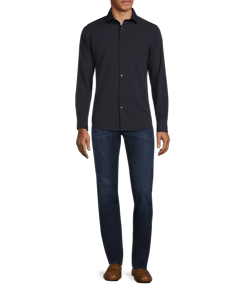 Murano Slim Fit Solid Performance Stretch Long Sleeve Woven Shirt