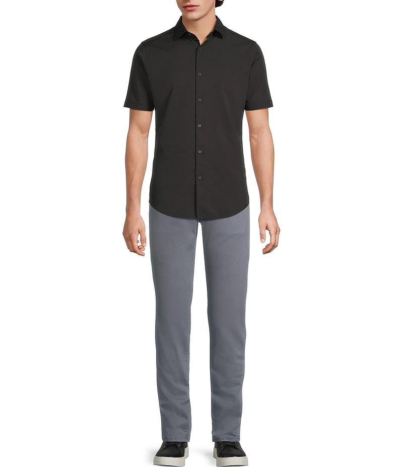 Murano Slim Fit Solid Performance Stretch Short Sleeve Woven Shirt