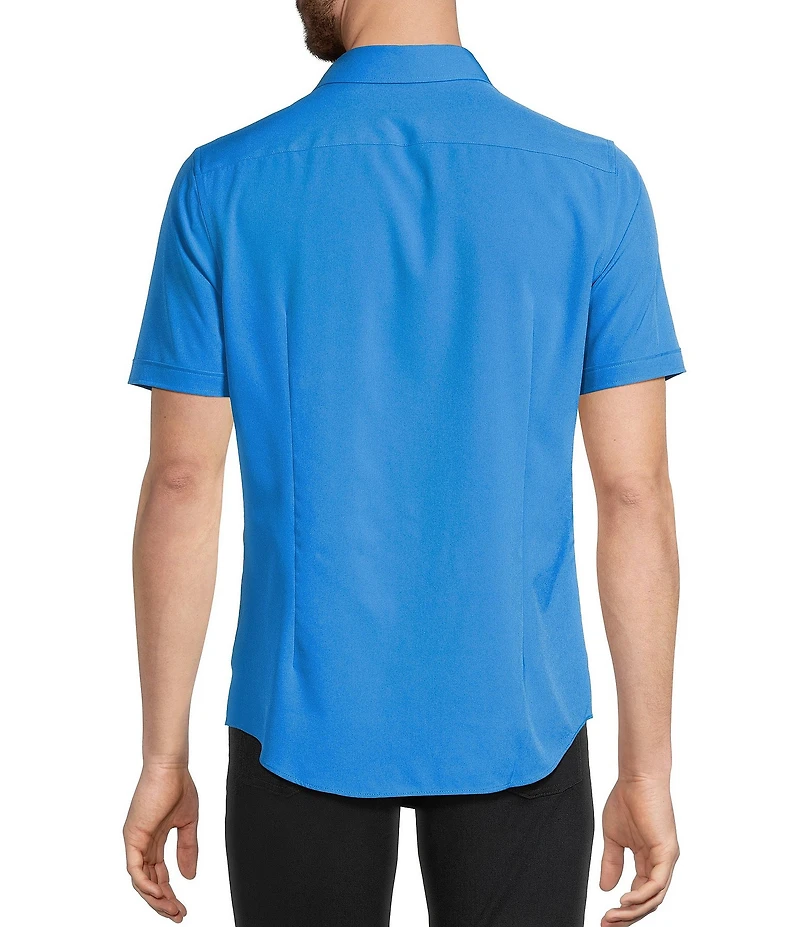 Murano Slim Fit Solid Performance Stretch Short Sleeve Woven Shirt