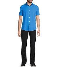 Murano Slim Fit Solid Performance Stretch Short Sleeve Woven Shirt