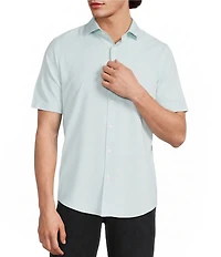 Murano Slim Fit Solid Performance Stretch Short Sleeve Woven Shirt