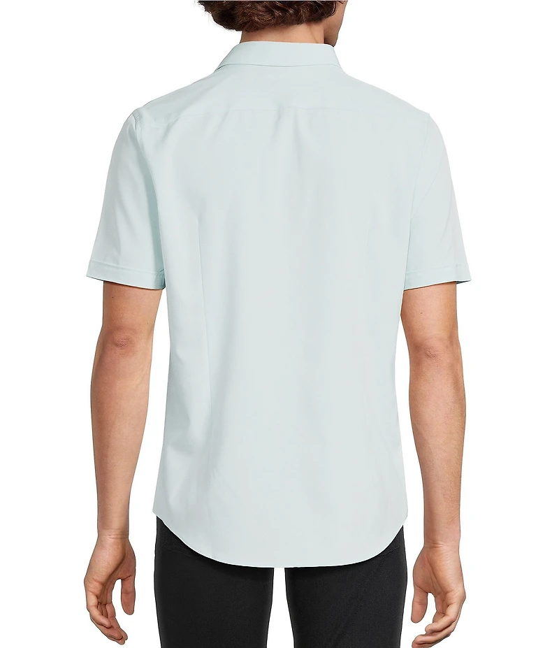 Murano Slim Fit Solid Performance Stretch Short Sleeve Woven Shirt