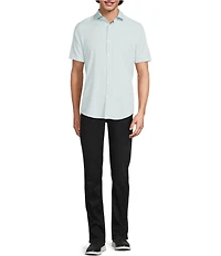 Murano Slim Fit Solid Performance Stretch Short Sleeve Woven Shirt
