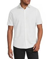 Murano Slim Fit Solid Performance Stretch Short Sleeve Woven Shirt
