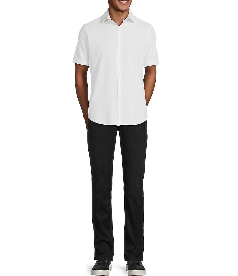 Murano Slim Fit Solid Performance Stretch Short Sleeve Woven Shirt