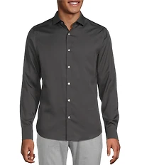 Murano Slim Fit Solid Sateen Long Sleeve Woven Shirt