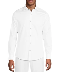 Murano Slim Fit Solid Sateen Long Sleeve Woven Shirt