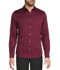Murano Slim Fit Solid Sateen Long Sleeve Woven Shirt