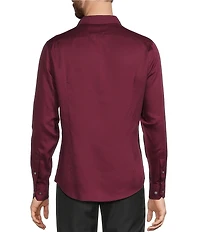 Murano Slim Fit Solid Sateen Long Sleeve Woven Shirt