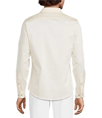 Murano Slim Fit Solid Sateen Long Sleeve Woven Shirt