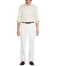 Murano Slim Fit Solid Sateen Long Sleeve Woven Shirt