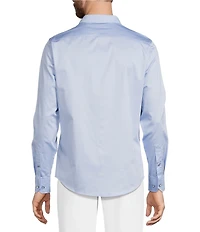 Murano Slim Fit Solid Sateen Long Sleeve Woven Shirt