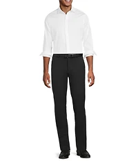 Murano Slim Fit Solid Sateen Pintuck Long Sleeve Woven Shirt