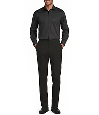 Murano Slim Fit Solid Sateen Pintuck Long Sleeve Woven Shirt