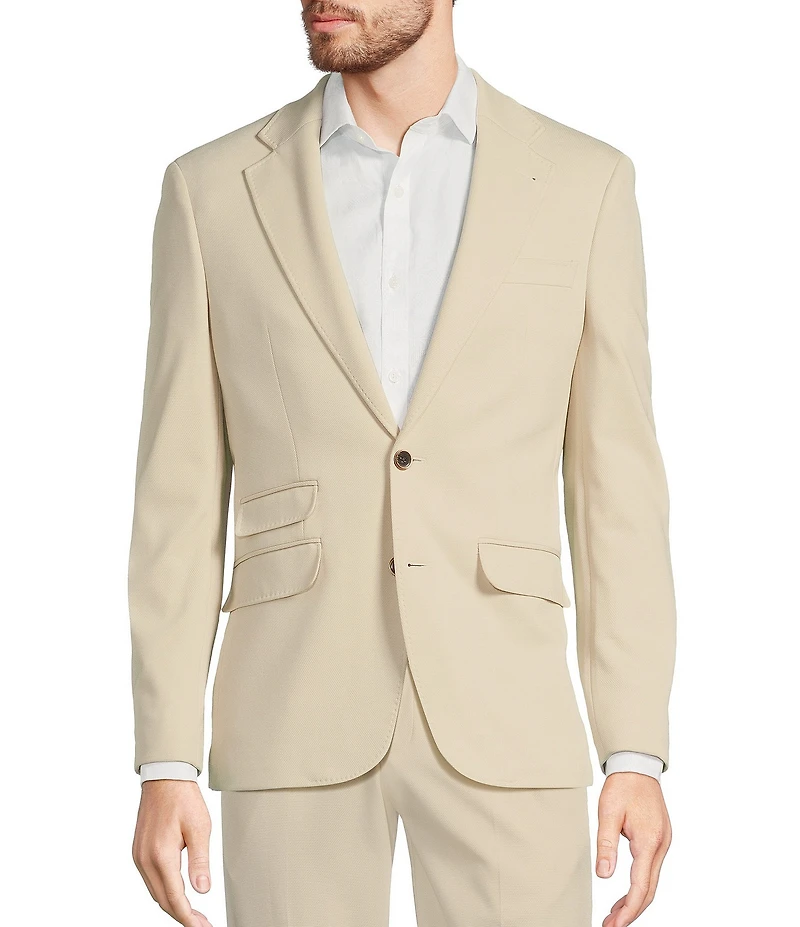 Murano Slim Fit Solid Textured Knit Blazer