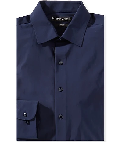 Murano Slim Fit Spread Collar Solid Dress Shirt