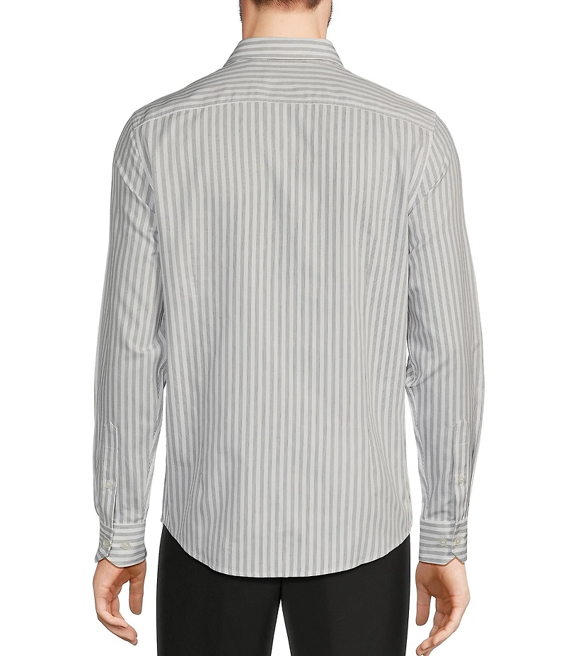 Murano Slim Fit Stripe Pattern Long Sleeve Woven Shirt