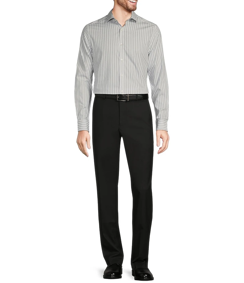 Murano Slim Fit Stripe Pattern Long Sleeve Woven Shirt