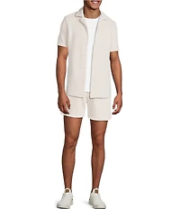 Murano Slim Fit Textured Short Sleeve Woven Camp Shirt