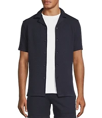 Murano Slim Fit Textured Short Sleeve Woven Camp Shirt