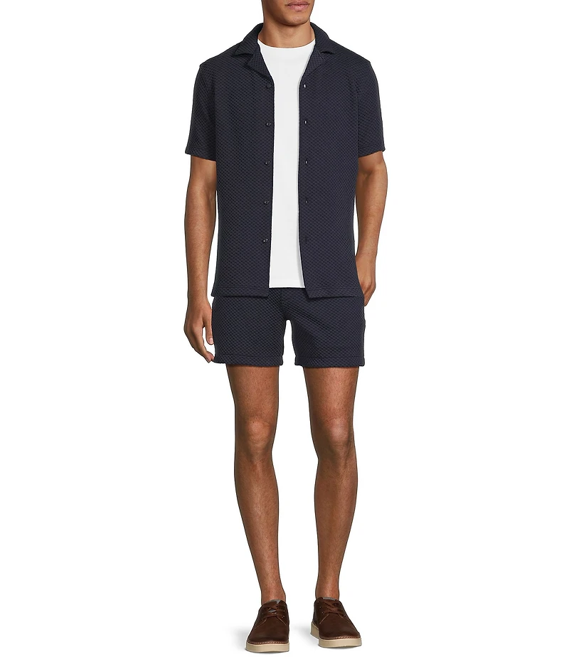 Murano Slim Fit Textured Short Sleeve Woven Camp Shirt