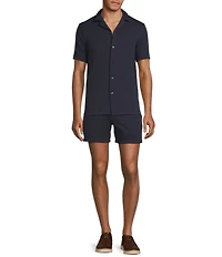 Murano Slim Fit Textured Short Sleeve Woven Camp Shirt