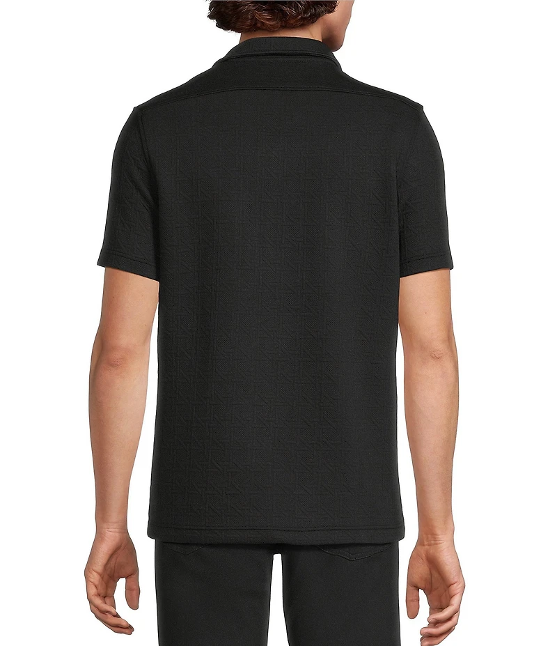 Murano Slim Fit Textured Short Sleeve Woven Camp Shirt