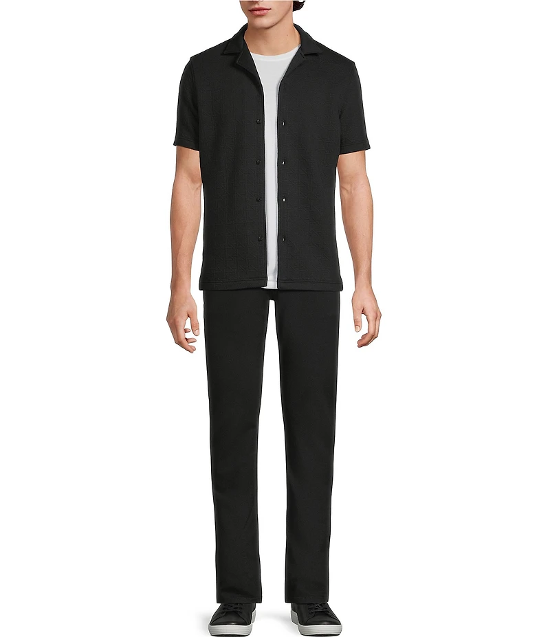 Murano Slim Fit Textured Short Sleeve Woven Camp Shirt