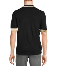 Murano Snit Short Sleeve Textured Coat Front Shirt