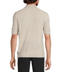 Murano Solid Full-Zip Short Sleeve Knit Coat Front Shirt