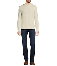 Murano Solid Performance Textured Crew Neck Sweater