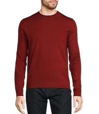 Murano Solid Performance Textured Long Sleeve Crew Neck Sweater