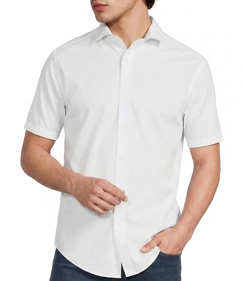 Murano Solid Poplin Short Sleeve Woven Shirt