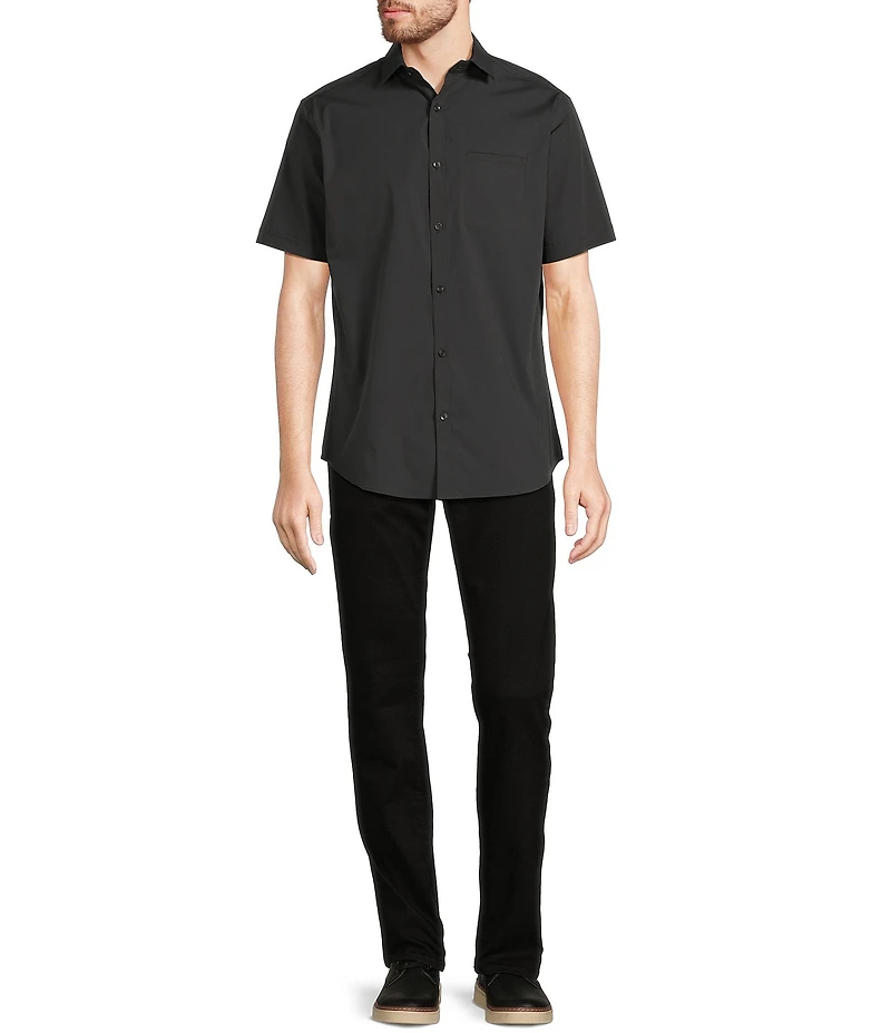 Murano Solid Poplin Short Sleeve Woven Shirt