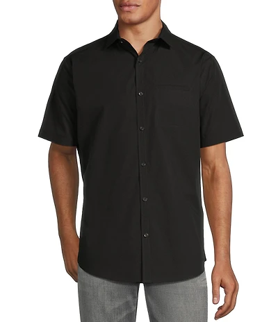 Murano Solid Poplin Short Sleeve Woven Shirt