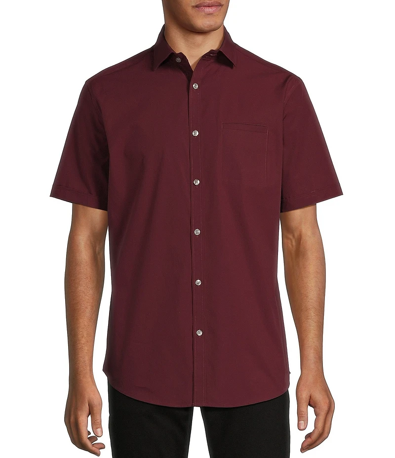 Murano Solid Poplin Short Sleeve Woven Shirt