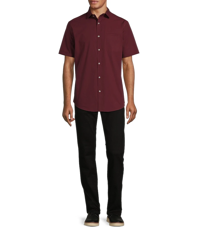 Murano Solid Poplin Short Sleeve Woven Shirt