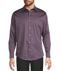 Murano Solid Sateen Long Sleeve Woven Shirt