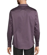 Murano Solid Sateen Long Sleeve Woven Shirt